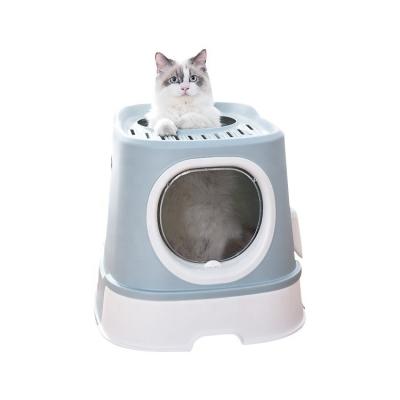 China Pet Cleaning and Training with Large Closed Cat Litter Box 52.0*42.0*39.5cm Dimension for sale