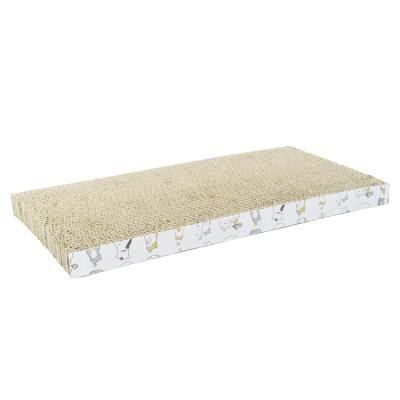 China Durable Corrugated Paper Cats Scratching Pad with Customizable Side Decal and Cats for sale