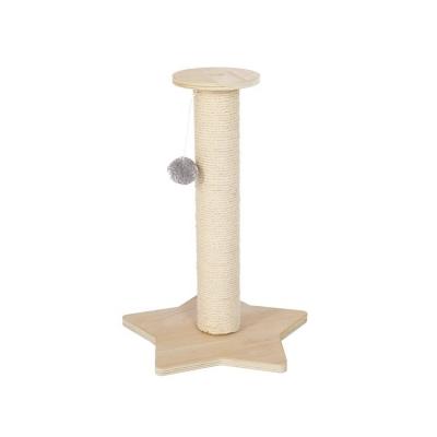 China Stylish Sisal Wood Cat Scratching Post for Small Cats Includes Plush Toy Ball and Star Bottom for sale