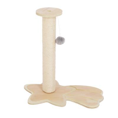 China 45*29*42cm Sustainable Plush Sisal Scratch Pole Cat Claw Scratcher Wooden Cat Climbing Frame for Pets for sale