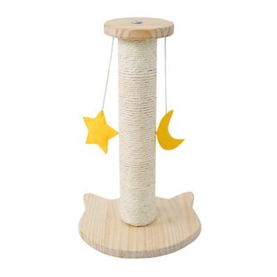 China Small Cat's Entertainment Wooden Tree with SISAL Scratching Post and Interactive Toys for sale