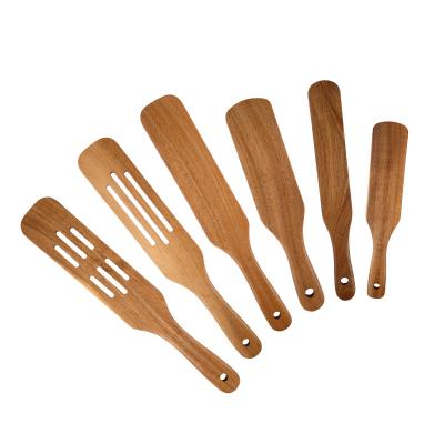 China Wholesale Hot Selling 6Pcs Natural Wooden Kitchen Utensils Cookware Set Viable for sale