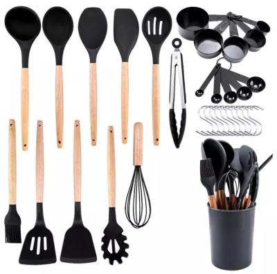 China Wholesale Hot Selling 6Pcs Natural Wooden Kitchen Utensils Cookware Set Viable for sale