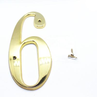 China Zinc alloy house number and home decoration letters with gold matching glossy fashion included screws for sale