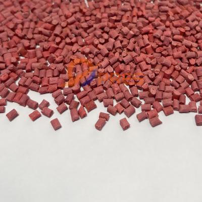 China 50% Glass Fiber Reinforced Red PPS Plastic Material Pellet Beads Heat Moldable for sale