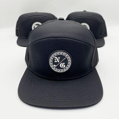 China COMMON Oem Custom Logo sequin trucker caps laser cut hole perforated melin hat waterproof hat with rope for sale