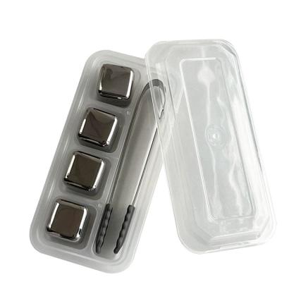 China Stainless Steel Ice Cube Wine Beer Whiskey Ice Stone Bar Metal Disposable Frozen Set Ice Cube for sale