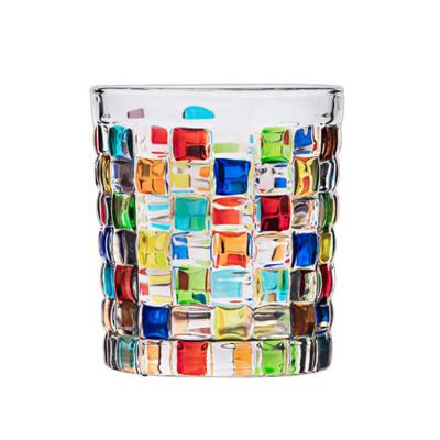 China Fashion Trend Customizable Support Custom Design Dazzle Color Shaped Whiskey Spirits Glass for sale