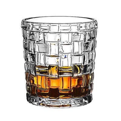 China Customizable Clear Custom Logo Modern Style Cut Out Whiskey Glass Tumblers With Different Patterns for sale