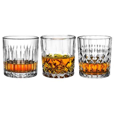 China Custom Logo 300ml Modern Style Customizable Cut Out Vodka Whiskey Glass Tumbler for sale