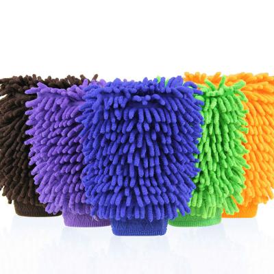 China Eco-friendly Colorful Car Glove Microfiber Chenille Car Wash Cleaning Glove On Hot Sale for sale