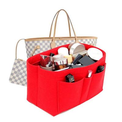 China Factory Supply Durable Premium Quality Women Felt Bag Cosmetic Organizer Bag In Bag for sale