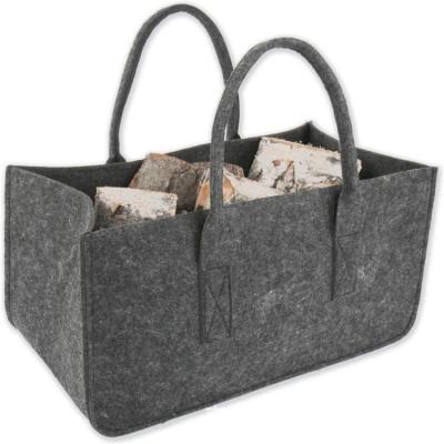 China Folding Large Capacity Reinforced Felt 5MM Thick Firewood Storage Tote Bag for sale