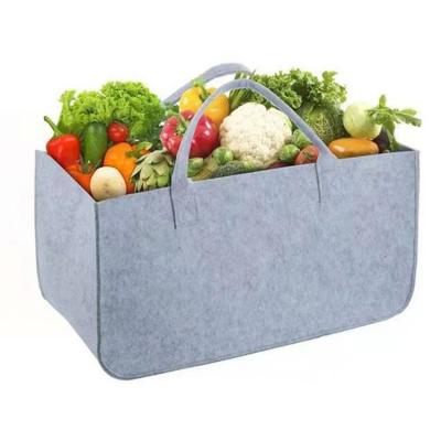 China Large Capacity Folding Vegetable Fruit Multi Purpose Felt Storage Tote Bag Of Firewood And Sundries for sale