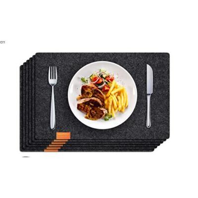 China 12 PCS Viable Felt Place Mats Set Absorbent Table Mats Non Slip Heat Resistant Felt Place Mat Tea Coaster for sale