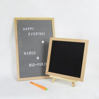 China Custom 12*18inch Black Movable Changeable Felt Wood Changeable Letter Board With 1 Inch White Letters for sale