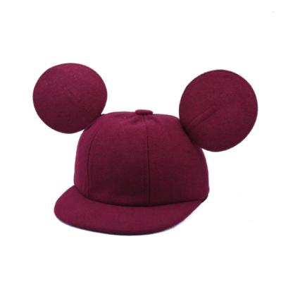 China breathable & Waterproof Fashionable Winter Tweed Mini Mouse Caps Woolen Fabric For Girls Woman for sale