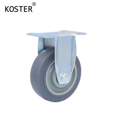 China Industry Trolley TPR Polyurethane Plastic Castor Wheel Diameter 100mm Thickness 32mm for sale