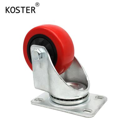 China 75mm/100mm/125mm Industry Wheel Barrow Wheels Single Bearing Red Plastic Caster Wheel for sale