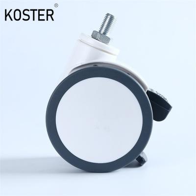 China Lichte PU-medische caster met roterende wieldiameter 100 mm/125 mm/150 mm/200 mm Te koop