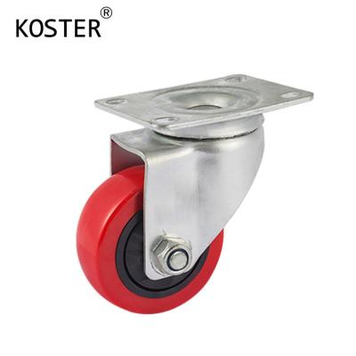 China 130kg Maximum Load Rotating Wheel Trolley Barrow Wheels Single Bearing Red Plastic Swivel Wheel Caster for sale