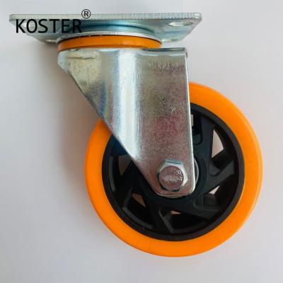 China 2.5inch 100kg PVC PU Industrial Caster Orange Swivel Caster Wheels Customized Request for sale