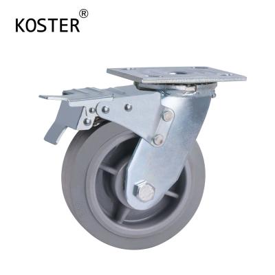 China 350kg Heavy Duty Shopping Trolley Caster Wheels Zinc Plated Diameter 100mm for Industry for sale