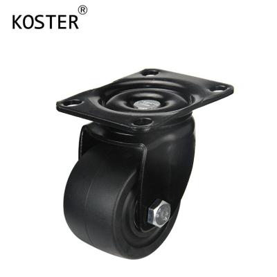 China 600kg Black Low Gravity Castor Wheel with Roller Bearing 2.5inch 3inch Rubber Wheel for sale