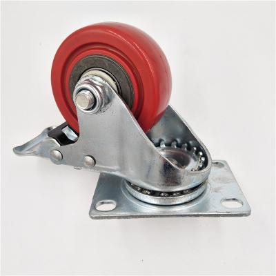 China 300lbs 500lbs Loading Capacity PU Material Iron Heavy Duty Casters for High Load for sale