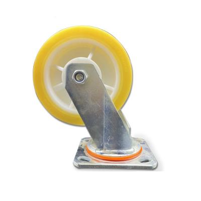 China Products 8inch Diameter TPR Heavy Duty Swivel Lock Caster Wheel in Yellow Transparent for sale