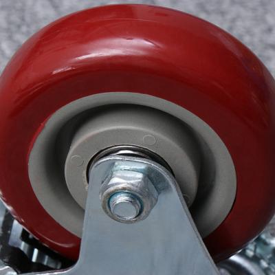 China 75mm Diameter Double Bearing Polyurethane Furniture Wheel Trolley Swivel Caster Wheel for sale