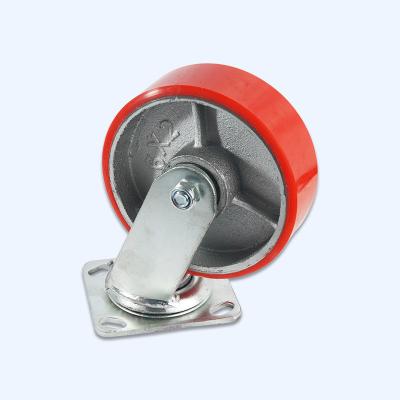 China Industrial Heavy Duty PU Caster Wheel with Brake Diameter 100mm/125mm/150mm/200mm for sale