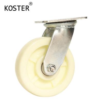 China 4-8 Inch Heavy Duty Plat Nylon Castor with Customized Request and Roller Bearing for sale