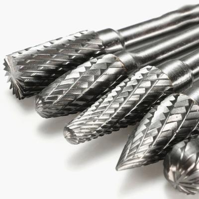 China 5PCS Unicolor Carbide Burrs Set 1/4 Inch 6mm Shank Double Cut Rotary Die Grinder Bits for sale