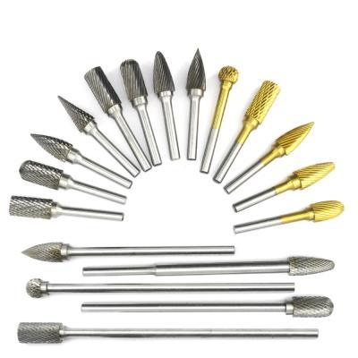 Cina 5PCS 6mm 1/4 Inch Grey Rose Box Volfram Rotary Cutter Acciaio Alluminio Taglio Carbide Burrs Set in vendita