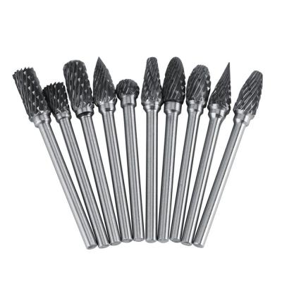 China 10PCS 6X10mm Carbide Rotary Carving Burrs Set for CNC Tool Grinder in 1/4