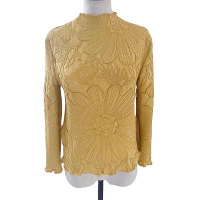 China 2022 Hot Sale Fashion Casual Soft Round Neck Long Sleeve Chiffon Solid Color Long Sleeve Anti-pilling Women's Clothing for sale