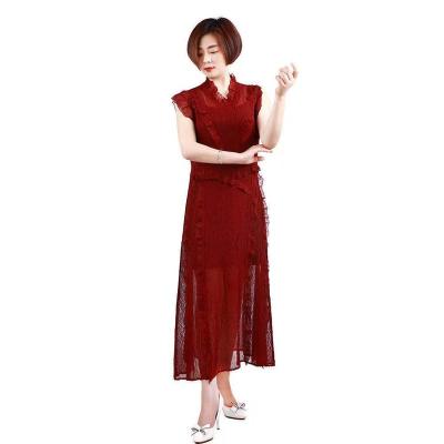 China Anti-wrinkle Spring And Autumn New Dress Lace Black Dress Short Sleeve Korean Version Temperament Commute High Waist Women for sale