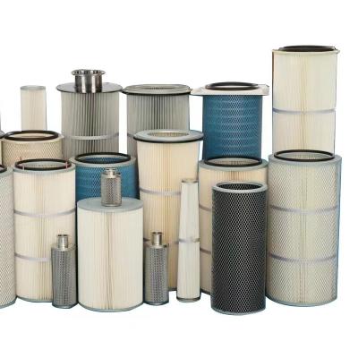 China Resistance Small Anti-static Fire Reterdant Pulse Jet System Cement Plants Pleated Industrial Air Filter Element for sale