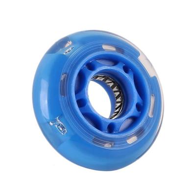 China Wear Resistant 72mm LED Flash Inline Skate Rolls Light Up Wheels 85A LED Light Up Skating Wheels for sale