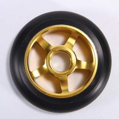 China Pro Scooter Wheels Wear Resistant 100mm Stunt Metal Core Scooter Replacement Wheels for sale