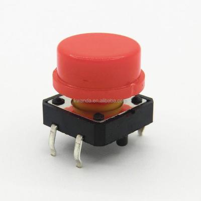 China Hardware+Plastic 12x12x7.3(H)DIP Tactile Tact Switch 4 Pin Switch Caps for sale