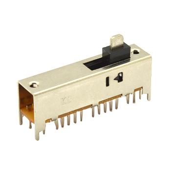 China Medical Equipment 6P4T 4 Position Vertical Slide Switch Uses , PCB Pins Slide Switch for sale