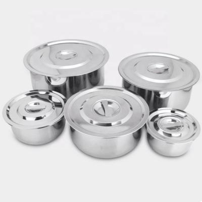 China Sustainable High Quality Cooking Pot Set Cookware Stainless Soup Pot Indian Stock Pot With Lid for sale