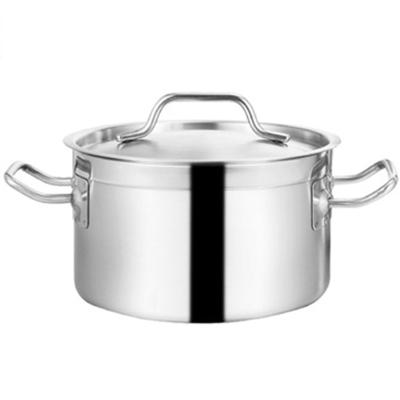 China Sustainable Bottom Food Casserole Stock Pot Compound Stainless Casserole Cooking Pots With Double Ears for sale