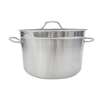 China Sustainable Compound Bottom Stainless Round Sauce Pot Kitchen Cooking Pots With Handle for sale