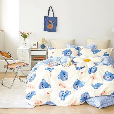 China Nondisposable High Quality 100%Cotton Cartoon Bedding Set Kids Bed Sheet Set Twin Size for sale