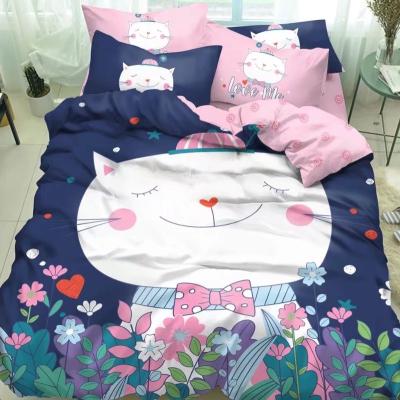 China Nondisposable Cartoon Crib Bedding Set Button Blanket 3pcs Set Colorful Comforter Cover Kids Bedclothes Twin for sale