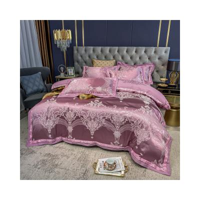 China 2021 New European And American Designed Nondisposable Style Jacquard Embroidery Cotton Duvet Sheet Sets for sale