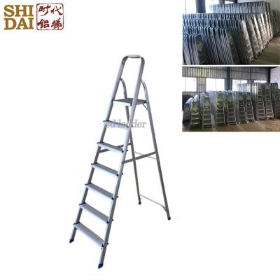 China Portable Aluminum Cheap Folding Telescopic Ladder 7 Steps Folding Ladders For Factory Supplier for sale